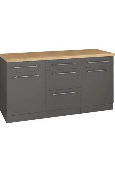 Tdesigno Ahsen Mutfak Çekmeceli Alt Modül 180 Cm Antrasit- Tezgah Dahil - 3