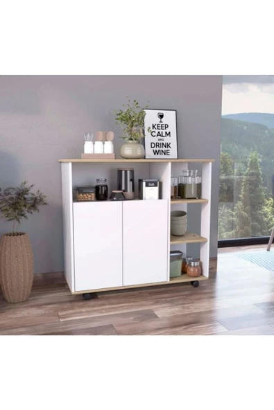 GC Şafak Mutfak Adası - Beyaz-120 Cm