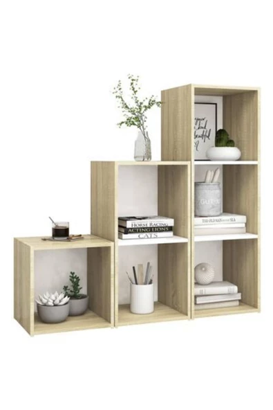 Tdesigno Tdesıgno Dilha -kitaplık-ofis Dolabı - Beyaz 6 Raflı 90 cm - 2