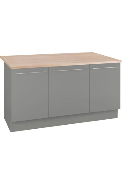 Tdesigno Stella Mutfak Adası Alt Modül 180 Cm Beyaz Tezgah Dahil - 2