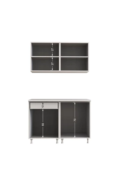 Tdesigno Ahenk Hazır Mutfak Dolabı 120 Cm – Tezgah Dahil Değil-safir Meşe - Resim 5