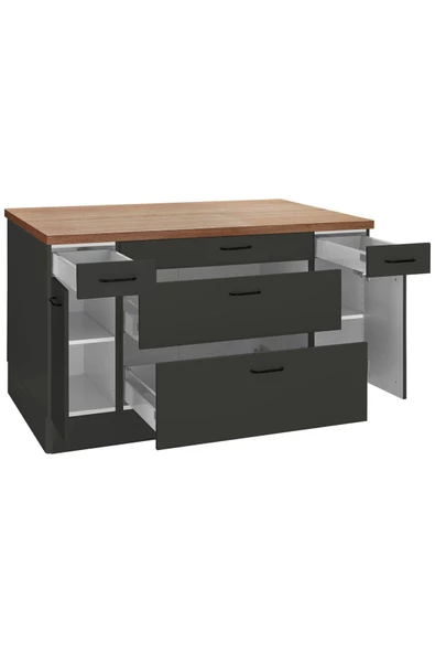 GC Design Helin Mutfak Alt Modül 120 cm Antrasit -Tezgah Dahil - Resim 3