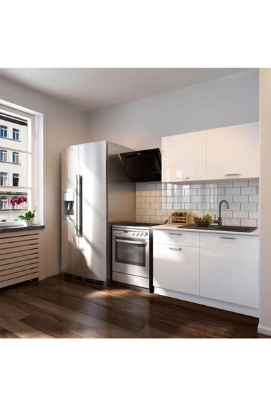 Tdesigno Dolunay Hazır Mutfak Dolabı 120cm–tezgah Dahil Değil-parlak Beyaz ürün görseli