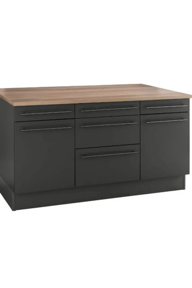 Tdesigno Dion Mutfak Alt Modül 160 cm Antrasit - Tezgah Dahil - 1