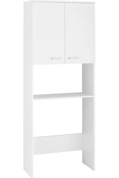 Tdesigno Kumru  Banyo Dolabı-Çok Amaçlı-Çamaşır Makinesi Dolabı Beyaz - 4