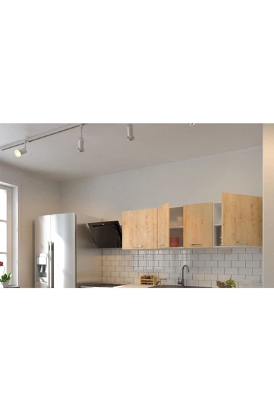 Tdesigno Piraye Üst Mutfak Dolabı 200 Cm -safir Meşe - 3