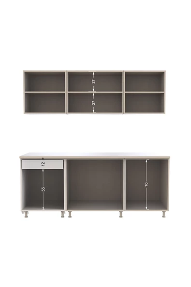 Tdesigno Sedef Hazır Mutfak Dolabı 200 Cm -beyaz– Tezgah Dahil Değil - Resim 4