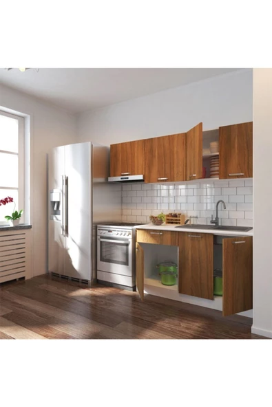 Tdesigno Ceviz Miray Hazır Mutfak Dolabı 200 cm - 2