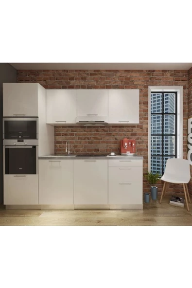 Tdesigno Vega Mutfak 240 Cm Tezgah Dahil Değil-kiler Dahil Beyaz ürün görseli