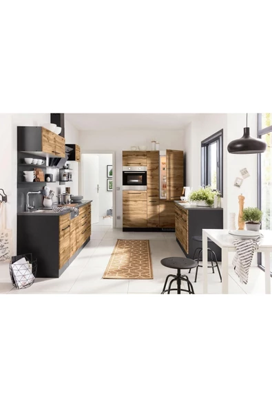 Tdesigno Dema Mutfak Çekmeceli Alt Modül 180 Cm Antrasit-tezgah Dahil - Resim 3