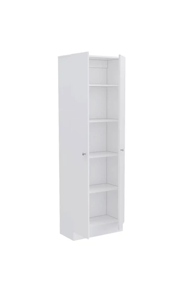 Tdesigno Mez Çok Amaçlı Dolap,5 Raflı, 2 Kapaklı Mutfak Dolabı Kiler Dolabı Banyo Dolabı - 3