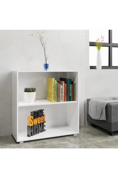 Tdesigno Dila Kitaplık 80 cm Beyaz - 2