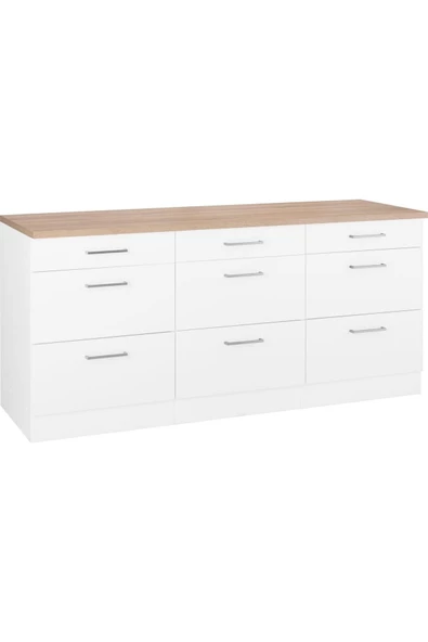 Tdesigno Arita Mutfak Çekmeceli Alt Modül 150 cm Beyaz Tezgah Dahil Td-ari-011 ürün görseli