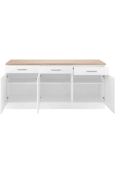 Tdesigno Ares Mutfak Çekmeceli Alt Modül 150 cm Beyaz Tezgah Dahil - 3