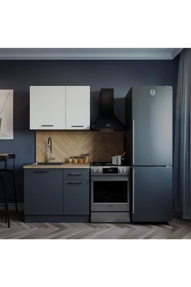 Tdesigno Tdesıgno Atlas Mutfak 100 cm Tezgah Dahil Değil Antrasit Beyaz ürün görseli