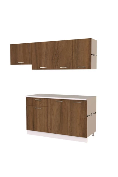 Tdesigno Ceviz Miray Hazır Mutfak Dolabı 200 cm - 3