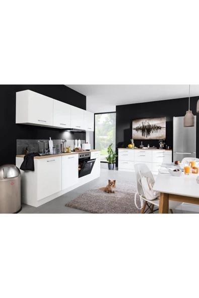 Tdesigno Arita Mutfak Çekmeceli Alt Modül 180 cm Beyaz Tezgah Dahil - Resim 4
