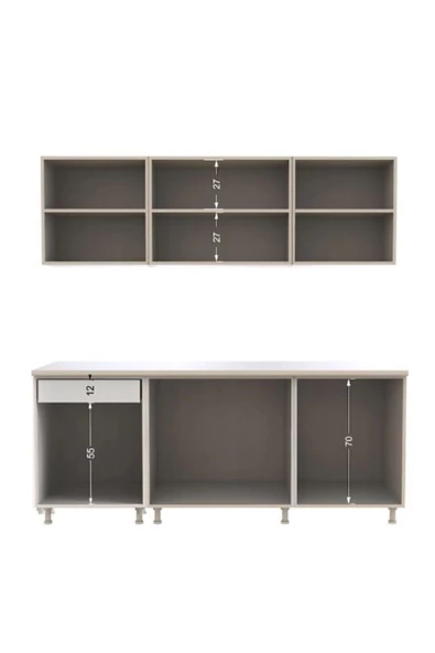 Tdesigno Rana Hazır Mutfak Dolabı 200 cm/parlak Mürdüm / Tezgah Dahil Değil - Resim 5
