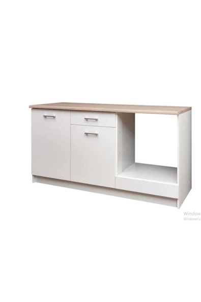 Tdesigno Mera Mutfak Çekmeceli Alt Modül 180 cm Beyaz Tezgah Dahil - Resim 2