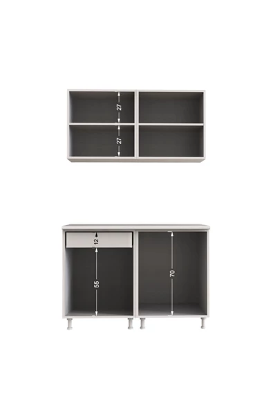 Tdesigno Dolunay Hazır Mutfak Dolabı 120cm–tezgah Dahil Değil-parlak Beyaz - Resim 5