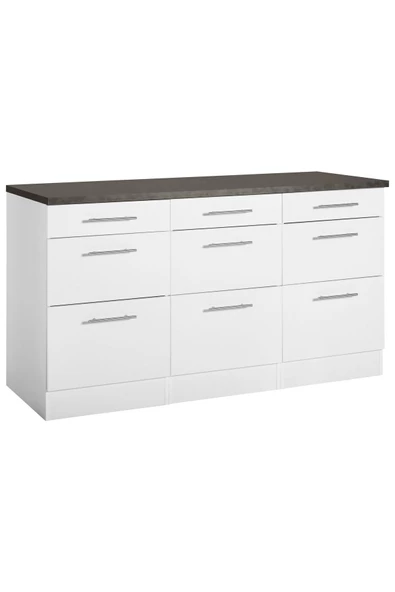 Tdesigno Anita Mutfak Çekmeceli Alt Modül 180 cm Beyaz Tezgah Dahil Td-ari-011 - Resim 3