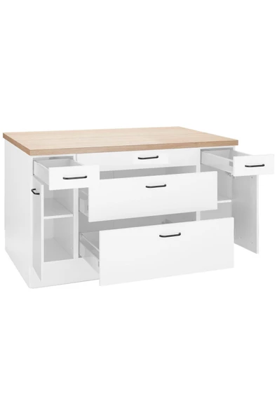 Tdesigno HELİN Mutfak Alt Modül 130 Cm Beyaz -tezgah Dahil - Resim 2