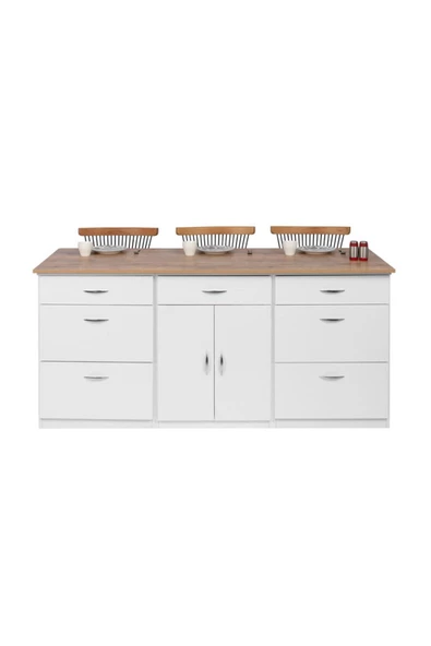 Tdesigno Lucky Mutfak Adası -150 cm -atlantik Çam Tezgah Dahil