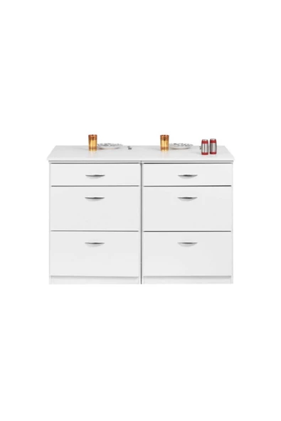 Tdesigno Şans Mutfak Adası 6 Çekmeceli Alt Modül 100 cm - Tezgah Dahil - Resim 2