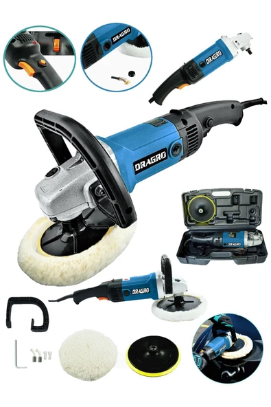 Dragro Alman 4200 Watt Bakir Sargili 6 Kademe Devir Ayarlı Polisaj Makinasi Zımpara Makinesi