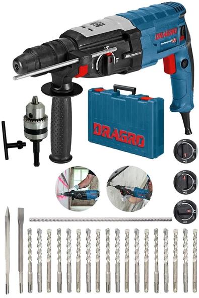 Dragro 4200 Watt Kırıcı Delici 5.0 J- Metal Dişli Şanzuman Hilti Darbeli