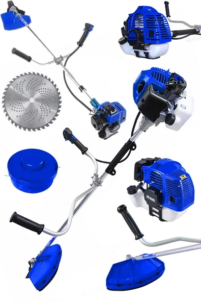 Dragro Alman 20 Hp Yan Tipi Benzinli Motorlu Ot Çalı Tırpanı Çim Biçme Makinesi Tırpan Mavi - 2
