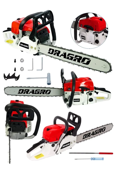 Dragro  Germany Benzinli Testere 9.9 Hp Ağaç Odun Dal Kesme Makinesi Motorlu Testere-drg-9900