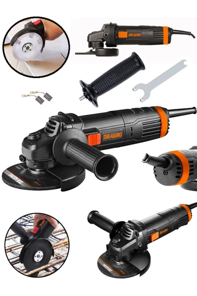 Dragro Alman Pro 4200 W Metal Şanzuman Bakır Sargılı Avuç Içi Taşlama Demir Metal Kesme Makinesi 125 Mm