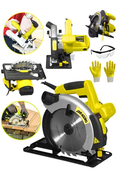 Dragro Alman Pro 4200 Watt Lazerli Bakir Sargili Metal Şanzuman Sunta Kesme Daire Testere Makinesi 185 Mm