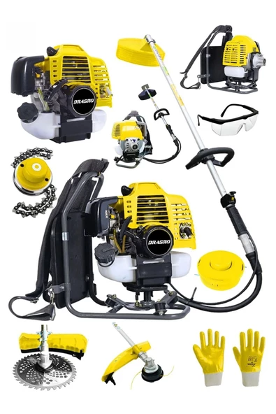 Dragro Alman 20 Hp Sırt Tipi Benzinli Motorlu Ot Çalı Tırpanı Çim Biçme Makinesi - 2