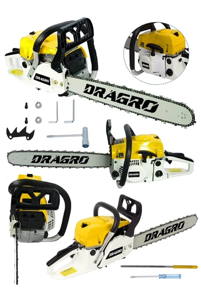 Dragro Germany Benzinli Testere 9.9 Hp Ağaç Odun Dal Kesme Makinesi Motorlu Testere-drg-9900