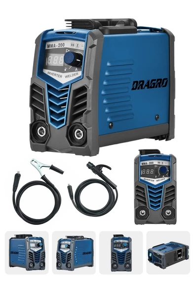 Dragro Dragro Alman Mma 200 Amper Profesyonel Dijital Göstergeli Invertör Kaynak Makinesi -drg-200-kaynak-lacıvert