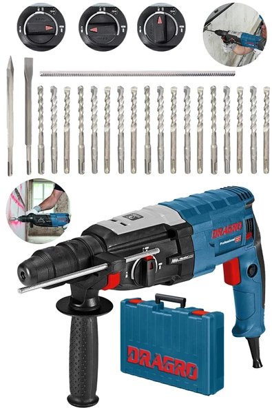 Dragro 4200 Watt Kırıcı Delici 5.0 J- Metal Dişli Şanzuman Hilti Darbeli - 2