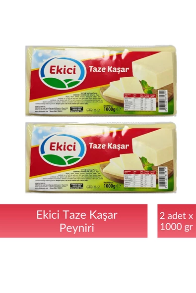 Ekici Taze Kaşar Peyniri 1000 gr x 2 Adet