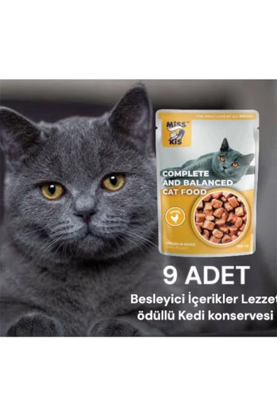 Miss Kis Premium Pouch Tavuklu Kedi Konservesi 9 ADET 100 gram - 4