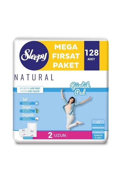 Sleepy Natural Günlük Ped Uzun 2 x 64'lü - Resim 2