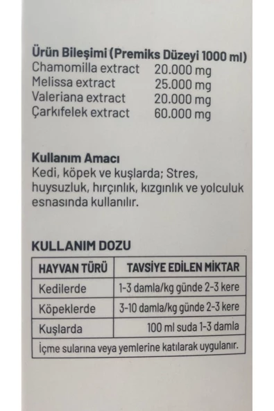 Kedi, Köpek, Kuş sakinleştirici yatıştırıcı damla 15 ml - 2