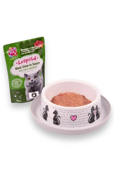 vet advice Leöpöld Premium Pouch Yetişkin Kuzulu Kedi Yaş Maması 12×100 gr - Resim 3