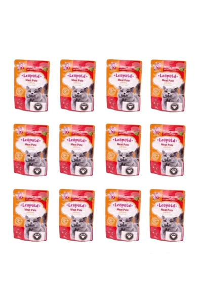 LeöPöld Premium Pouch Yetişkin Kedi Kuzulu Yaş Mama 12 Adet - 2