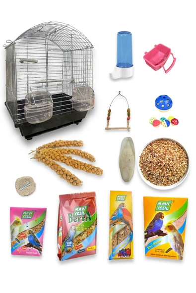 vet advice Muhabbet Kuşu Hint Bülbülü Papağan Full Bakım Seti 17 Parça ürün görseli 1