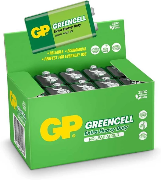 Gp Greencell 9V 10'lu Kutu Pil