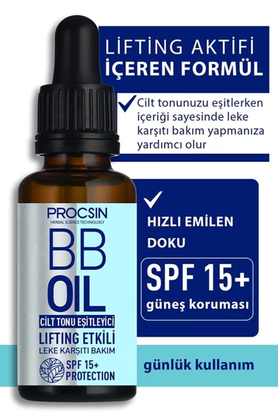 PROCSIN Herbal Science Anında Ton Eşitleme Lifting Etkili Bb Oil 20 ml - 3