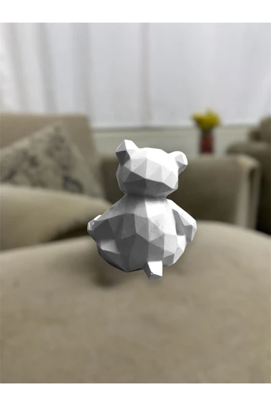 KorPet Desenli Ayıcık Heykel Dekarasyon Hediyelik Süs Eşyası Vitrin - Resim 4