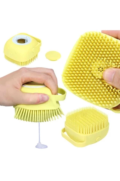 Şampuan Hazneli Silikon Peeling Duş Fırçası Sarı Fma254151 - 2