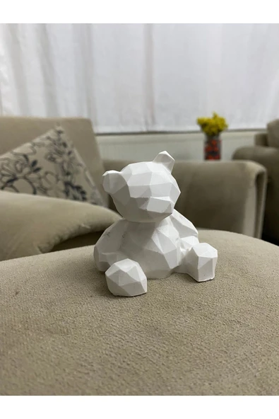 KorPet Desenli Ayıcık Heykel Dekarasyon Hediyelik Süs Eşyası Vitrin - Resim 7